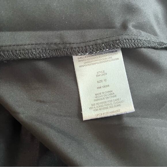 Pippa & Julie black with gold dot sparkle flutter sleeve chiffon dress size 12 - Picture 7 of 9